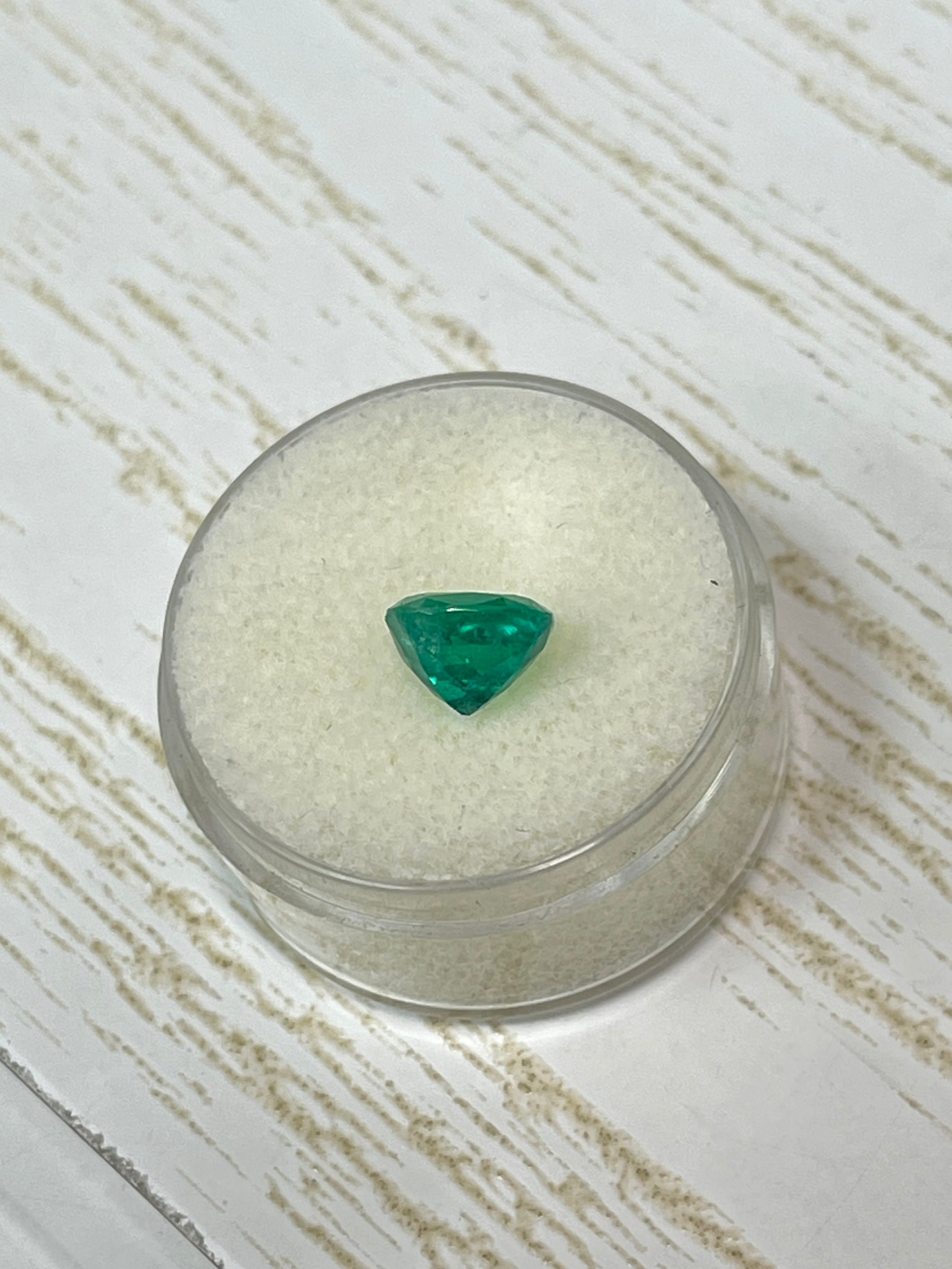 1.96 Carat Muzo Green Colombian Emerald - 7.5x7.5mm Natural Loose Cushion Cut Gemstone for Jewelry Making & Engagement Rings