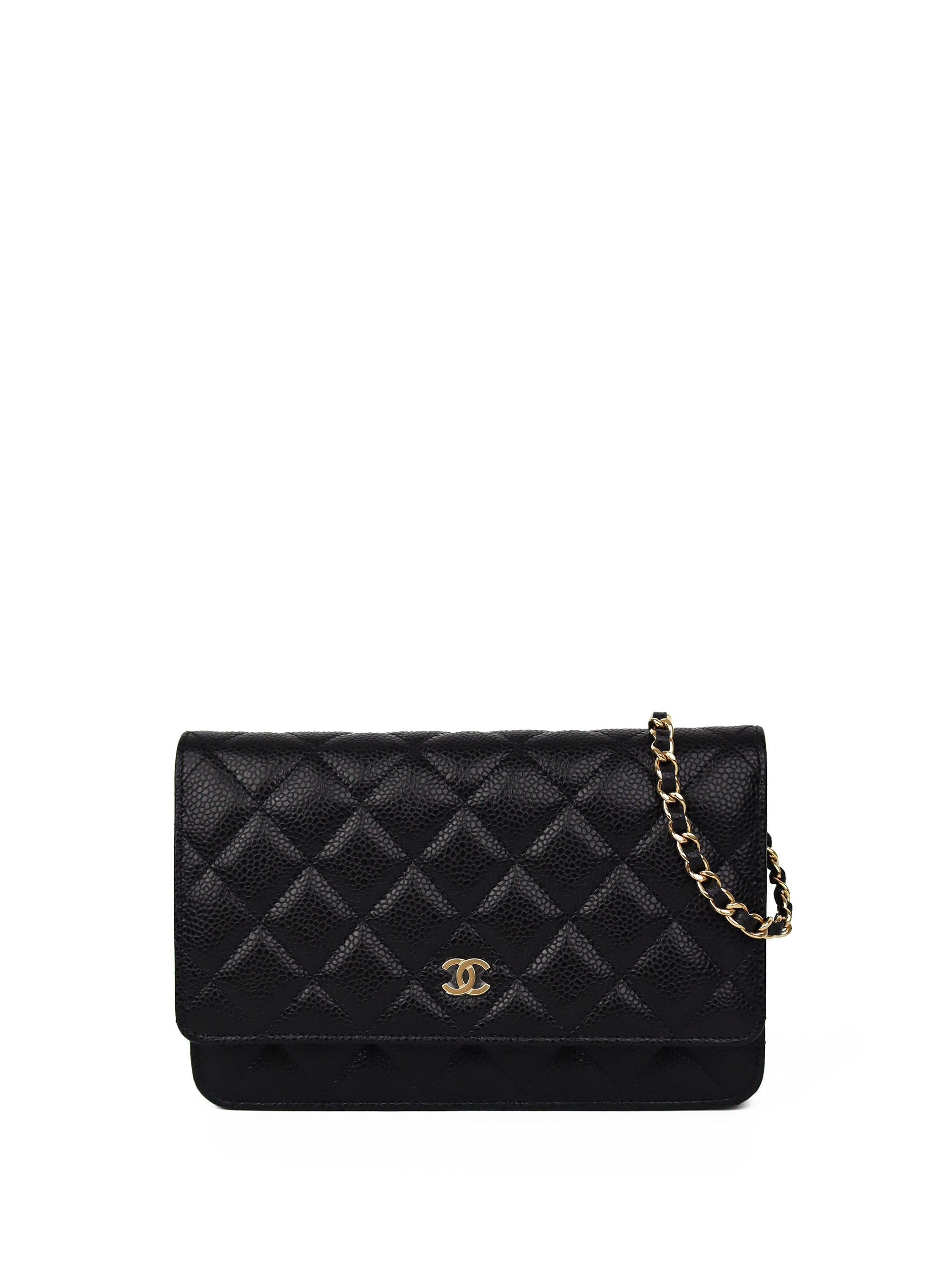 Chanel Black Caviar Leather Wallet on Chain Crossbody Bag - Elegant Evening Clutch for Women, Perfect for Parties & Date Nights