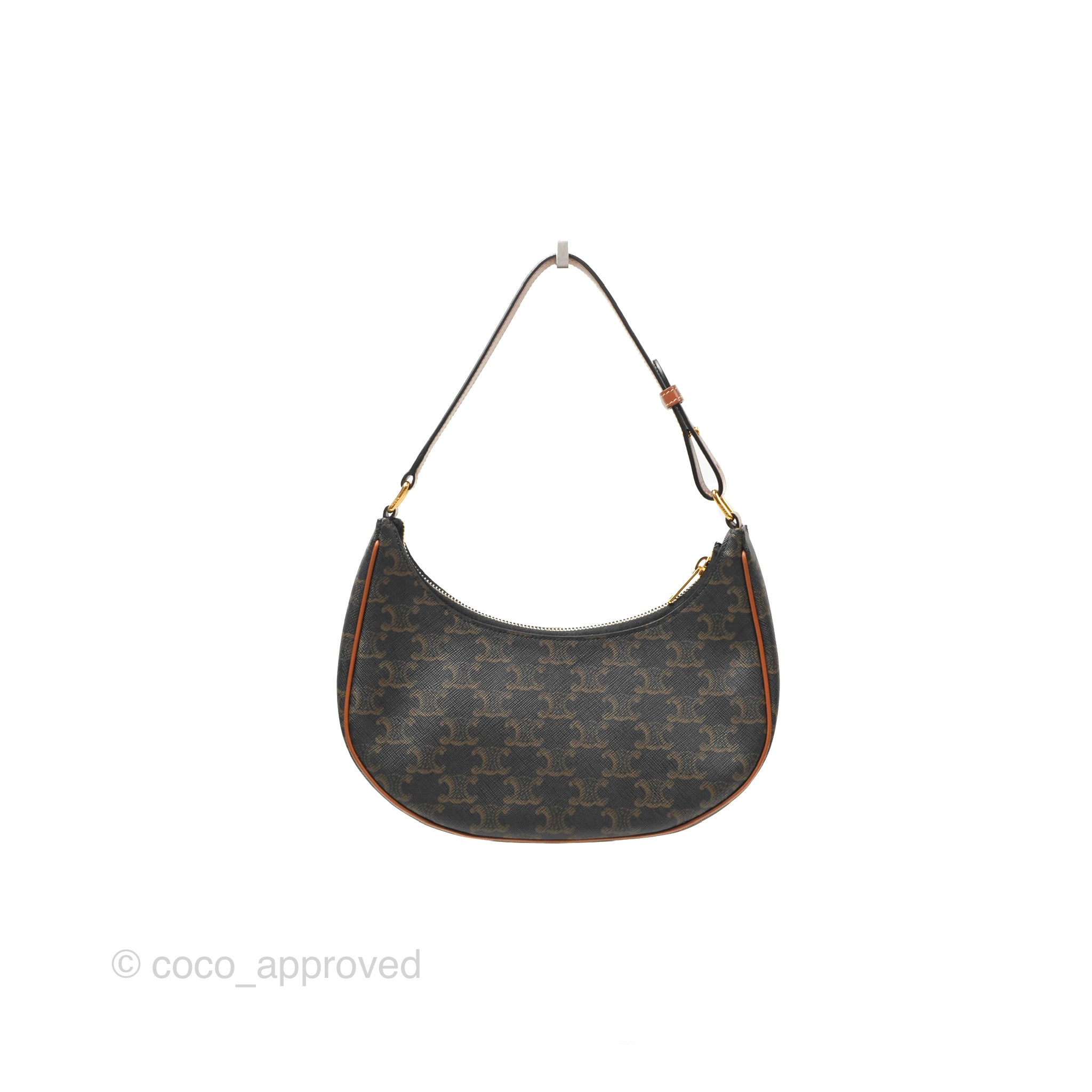 Celine Ava Bag in Triomphe Canvas & Calfskin Leather - Tan Crossbody Shoulder Bag for Women | Perfect for Work, Travel & Everyday Use
