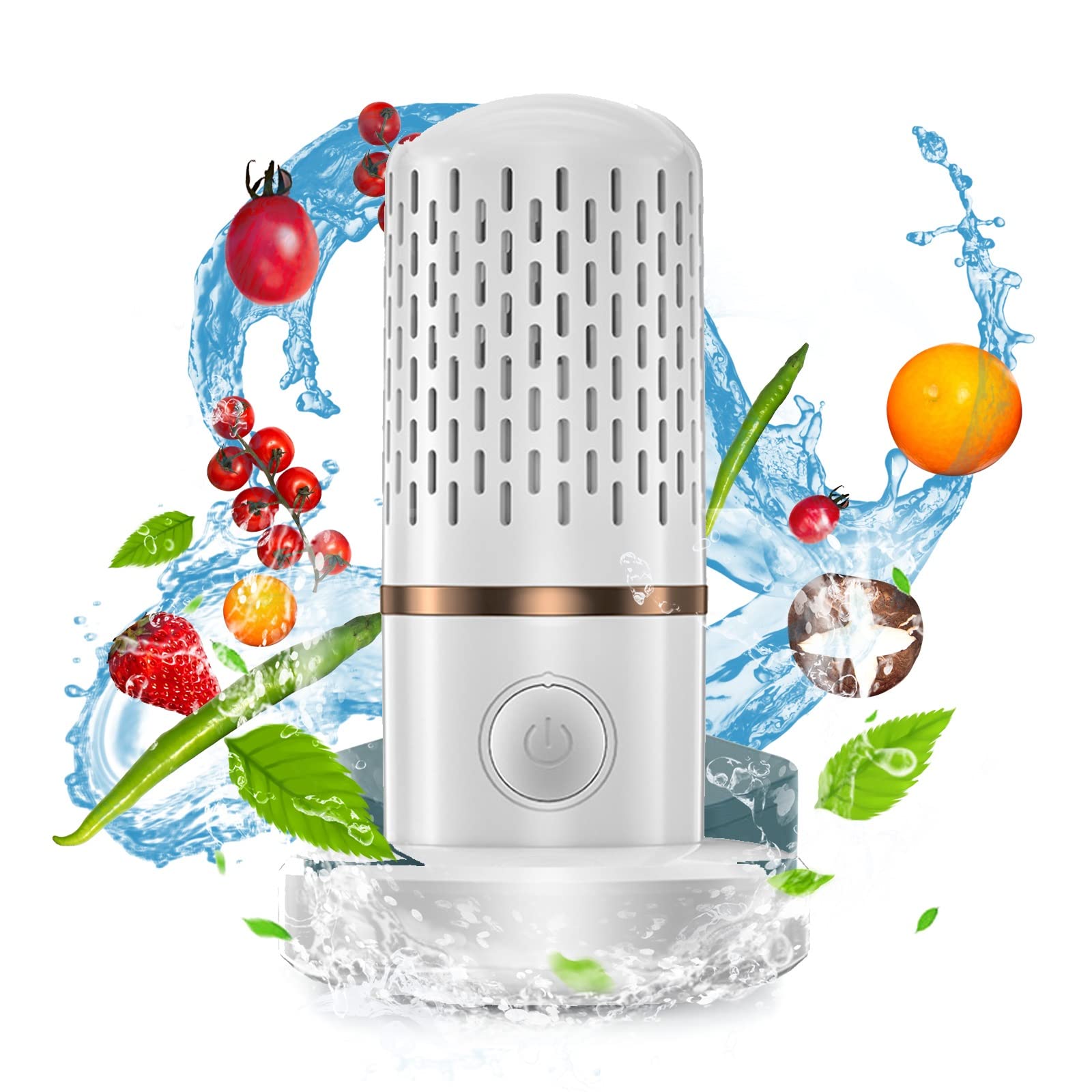 Portable 4400mAh USB Wireless Fruit and Vegetable Washer - Mini Food Purifier for Fresh Produce, Compact Capsule Design | Perfect for Home, Kitchen, Travel & Camping