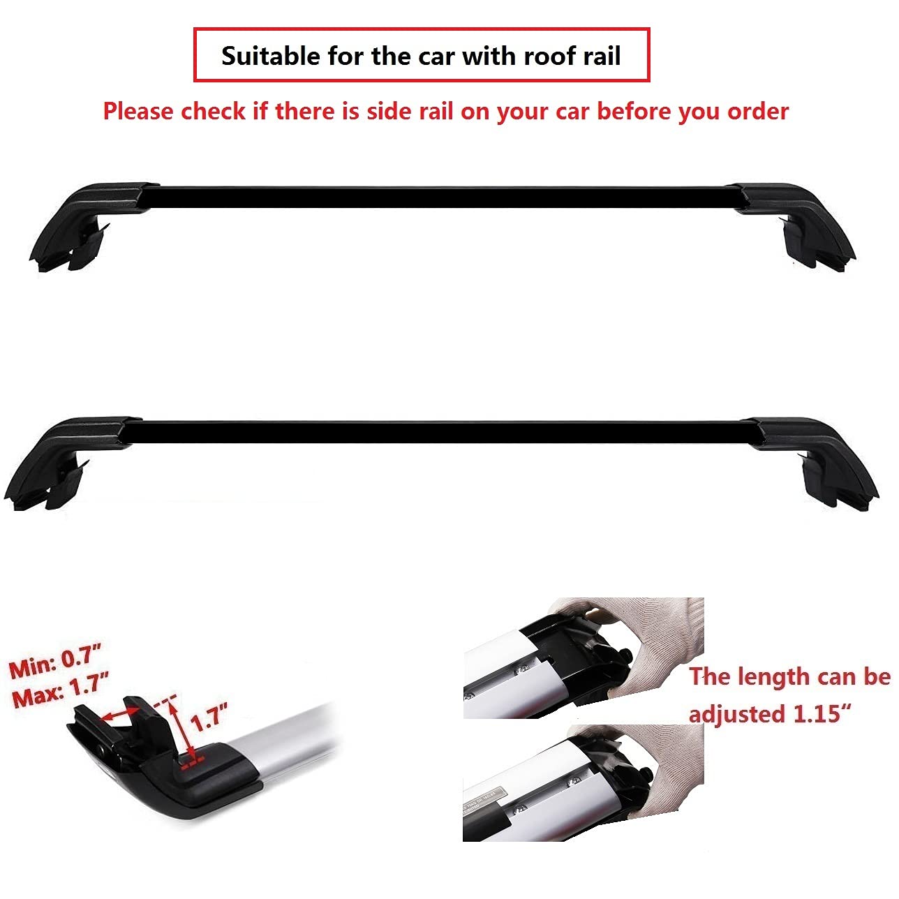Lockable 165lbs Cargo Roof Rack Cross Bars for Land Rover Range Rover Sport 2014-2022 | Heavy-Duty Luggage Carrier | Perfect for Camping, Road Trips & Outdoor Adventures