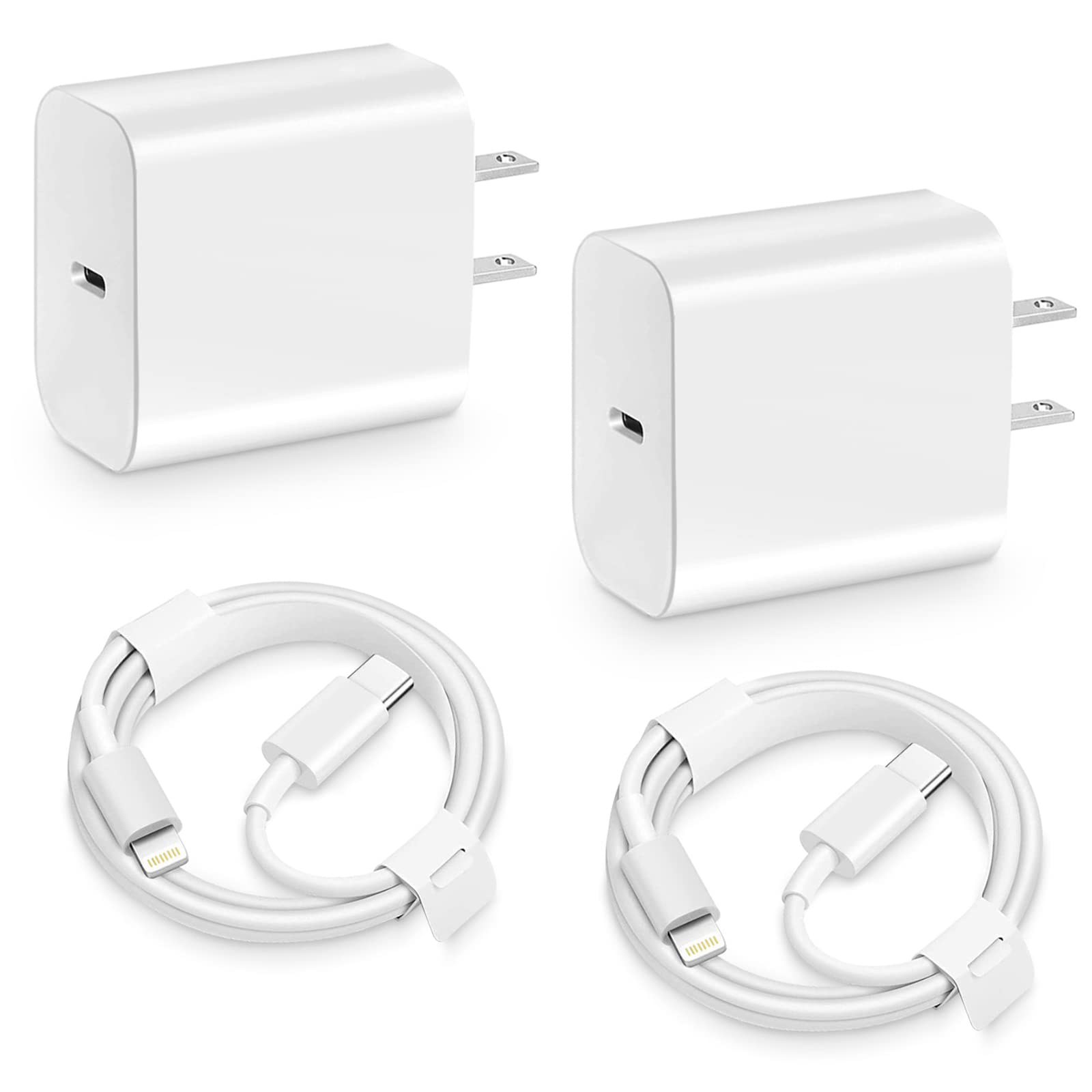 Newtion MFi Certified iPhone Fast Charger 20W USB C Power Adapter with 6FT Type C to Lightning Cable - 2 Pack for iPhone 14/13/12/11/XS/XR/X/Pro Max - Quick Charge & Sync - Perfect for Home, Office & Travel (CHR011)