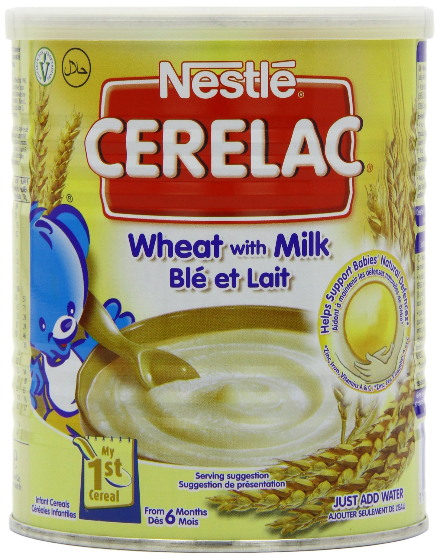 Nestle Cerelac Stage 1 Baby Cereal - Wheat with Milk Formula for Infants 6+ Months - 400g Pack of 4 - Easy-to-Digest First Food for Weaning & Healthy Growth