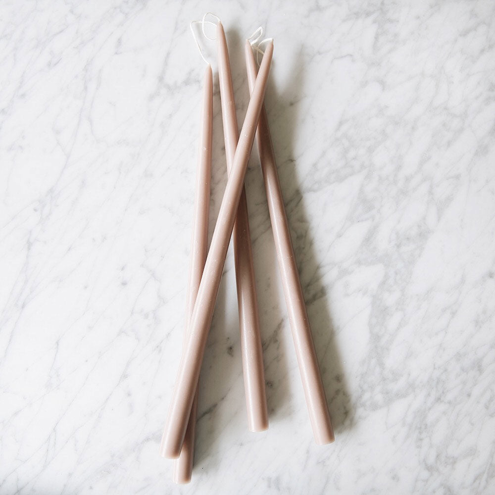 Premium Greige Taper Candles - Long-Lasting Dripless Wax for Elegant Dining, Weddings & Romantic Home Decor