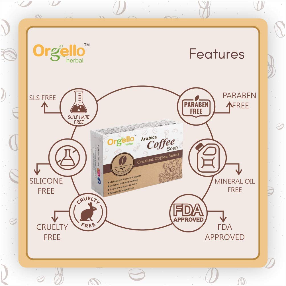 Orgello Herbal Arabica Coffee Body Soap & Neem Aloe Vera Face Wash Set - 100g + 100ml, SLS Paraben & Mineral Oil Free - For Men, Women, Girls & Boys with Normal, Oily or Dry Skin - Perfect for Morning Routine & Skincare Regimen