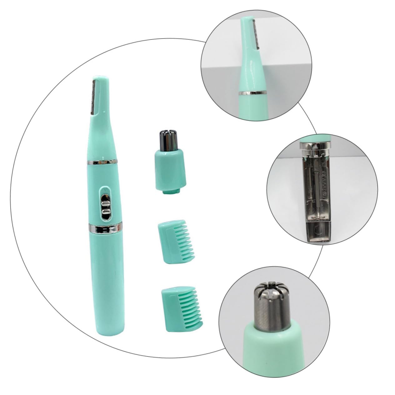 Minkissy Electric Eyebrow & Nose Hair Trimmer for Men - Portable Facial Hair Remover, Body Grooming Shaver with ABS Material - Perfect for Travel, Home & Office Use