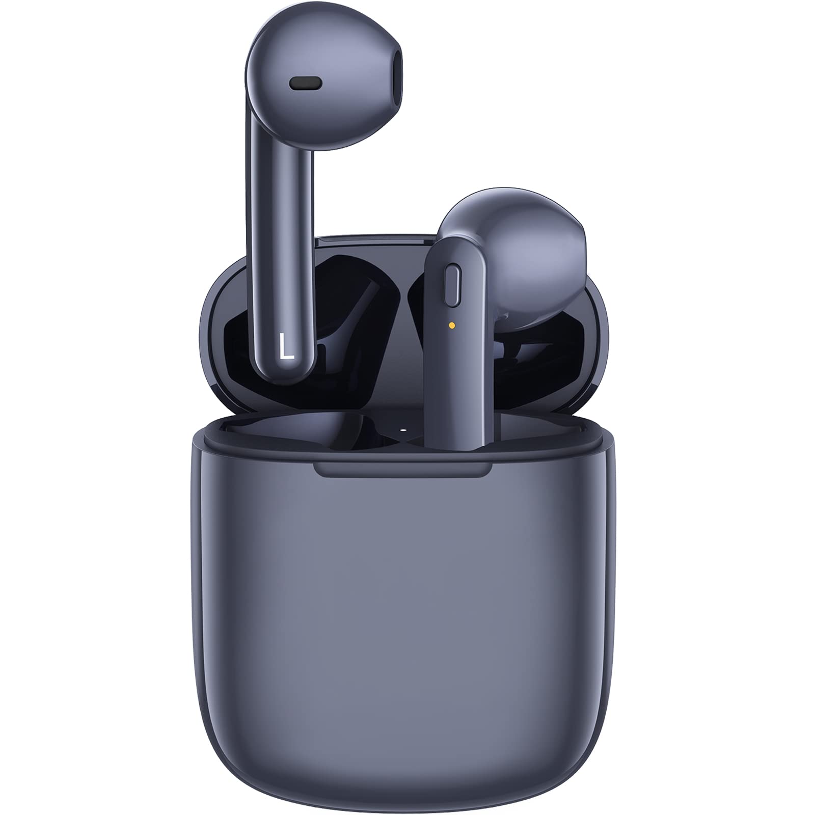 BEBEN True Wireless Earbuds Bluetooth 5.0, IPX7 Waterproof Sports Earphones with 35Hrs Playtime, Built-in Mic, Charging Case - Compatible with iPhone & Android (Grey) - Perfect for Running, Gym & Outdoor Activities