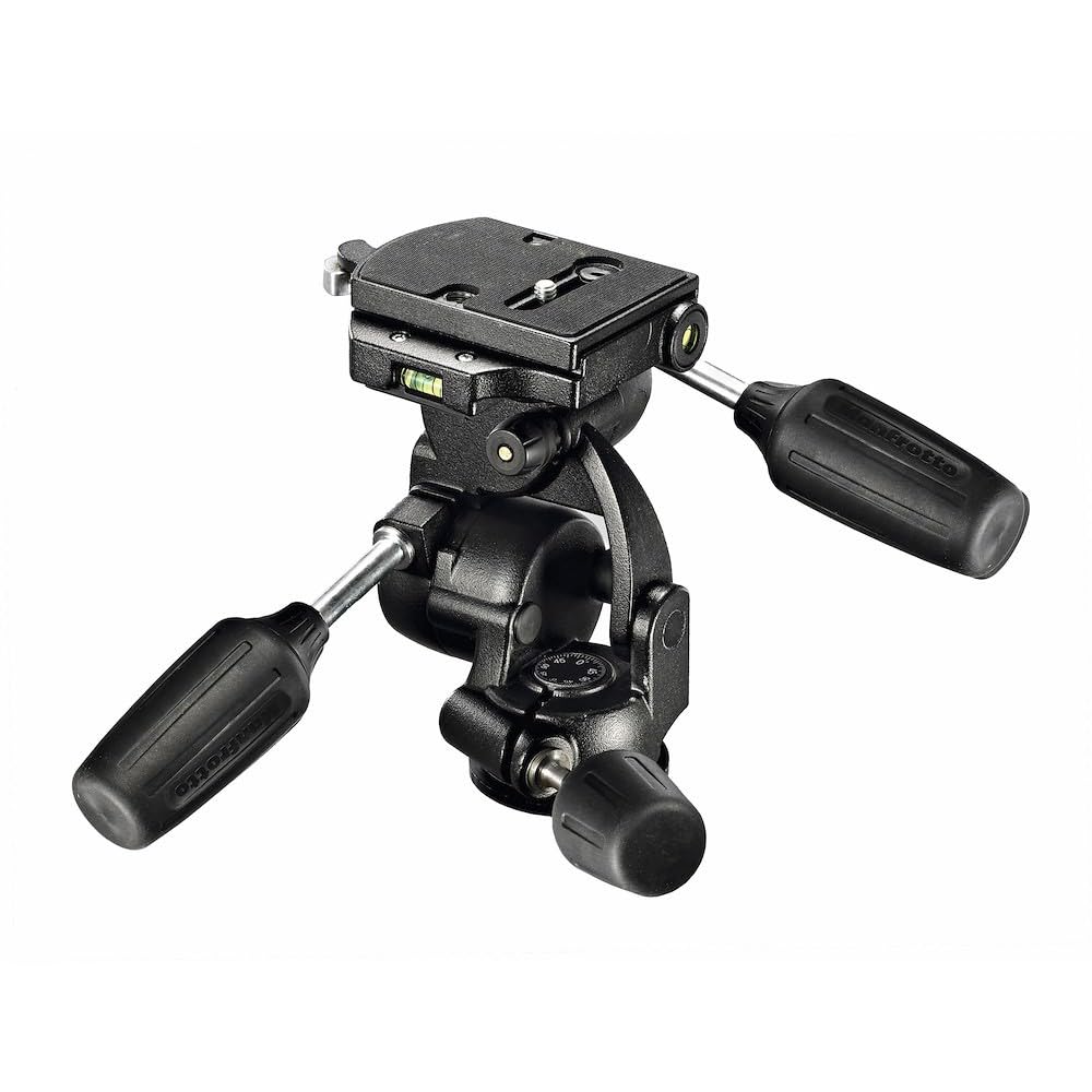 Manfrotto Professional 3D Tripod Head with Quick Release - Fluid Ball Head for DSLR & Mirrorless Cameras - Camera Stabilizer & Photography Accessories for Vlogging, Travel & Studio Shooting
