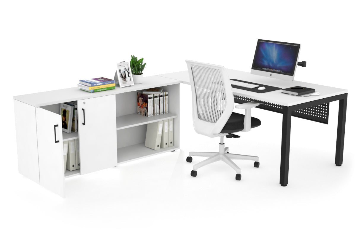 Quadro Square Executive Desk Black Frame [63