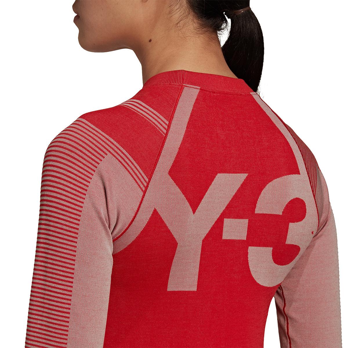 Women's Seamless Knit Long Sleeve T-Shirt in Collegiate Red | Comfortable & Stylish Casual Wear for Everyday Outfits & Layering