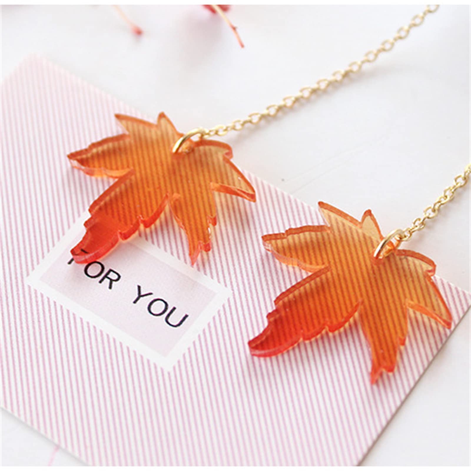 Red Maple Leaf Earrings for Women - Unique Long Pearl Acrylic Dangle Drop Earrings | Fall Autumn Leaf Jewelry for Christmas, Thanksgiving & Seasonal Outfits | Perfect for Holiday Parties, Office Wear & Casual Fashion