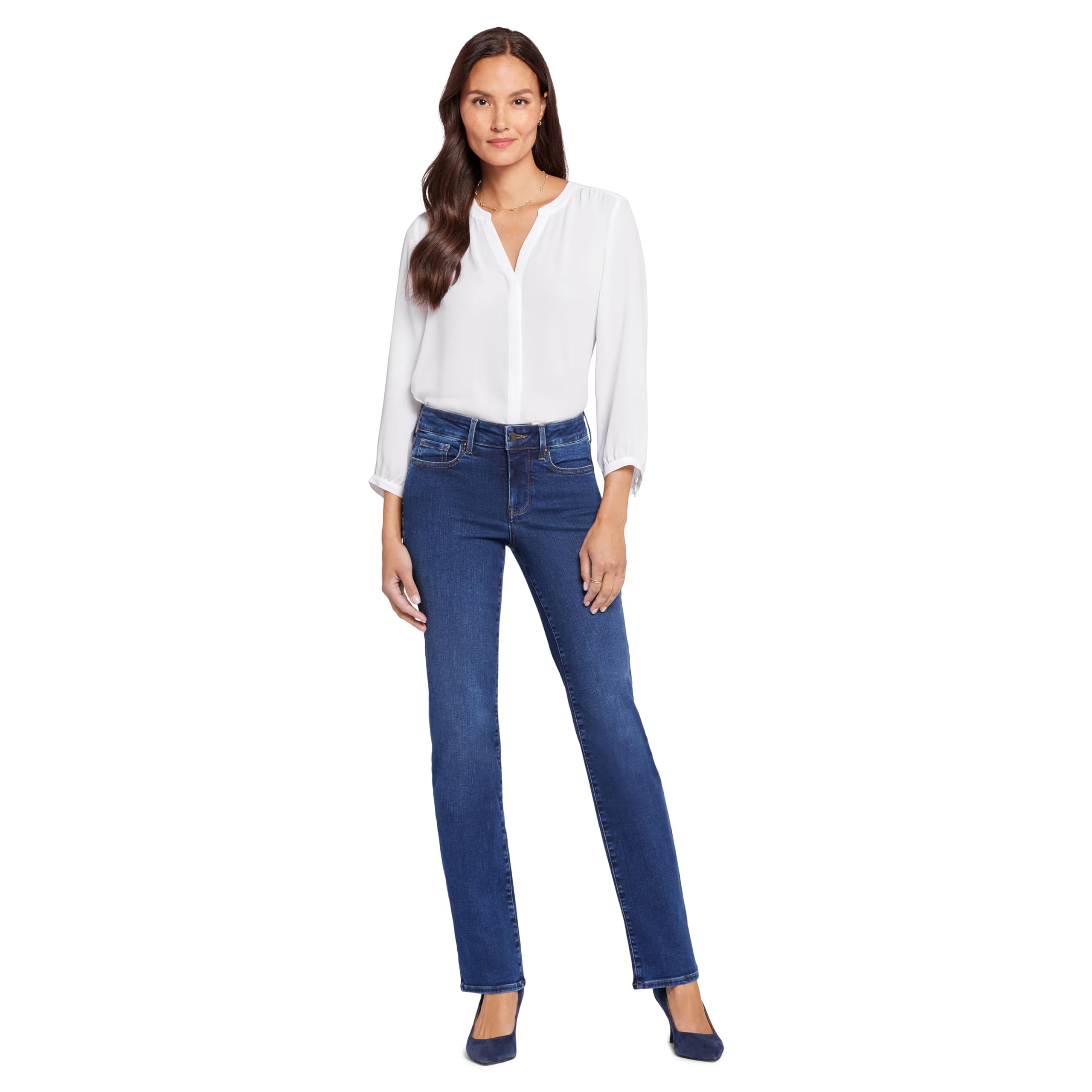 NYDJ Women's Marilyn Straight Leg Denim Jeans - Comfortable Stretch Jeans for Everyday Wear, Work & Casual Outings