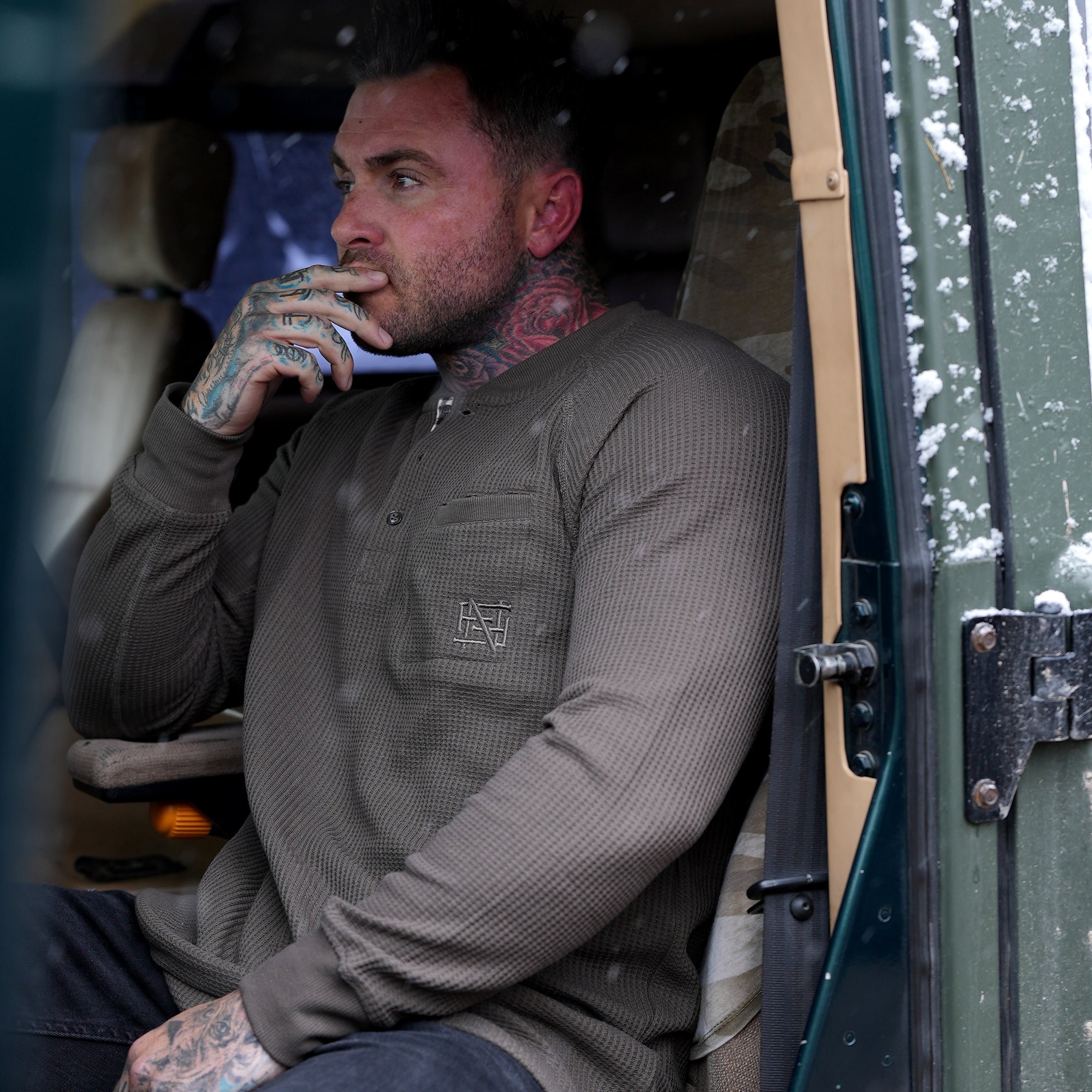 Men's Heavyweight Thermal Underwear - Olive Green, Warm Winter Base Layer for Outdoor Activities & Cold Weather