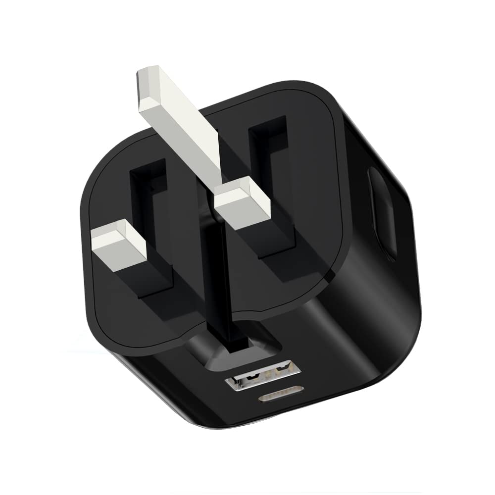 20W PD Fast Charger USB C Plug for iPhone 16/15/14/13/12 Series - Compatible with iPhone 16 Pro Max/16 Pro/16 Plus/15 Pro Max/15 Pro/14 Pro Max & More - High Speed Charging Adapter (Black) | Perfect for Home, Office & Travel Use