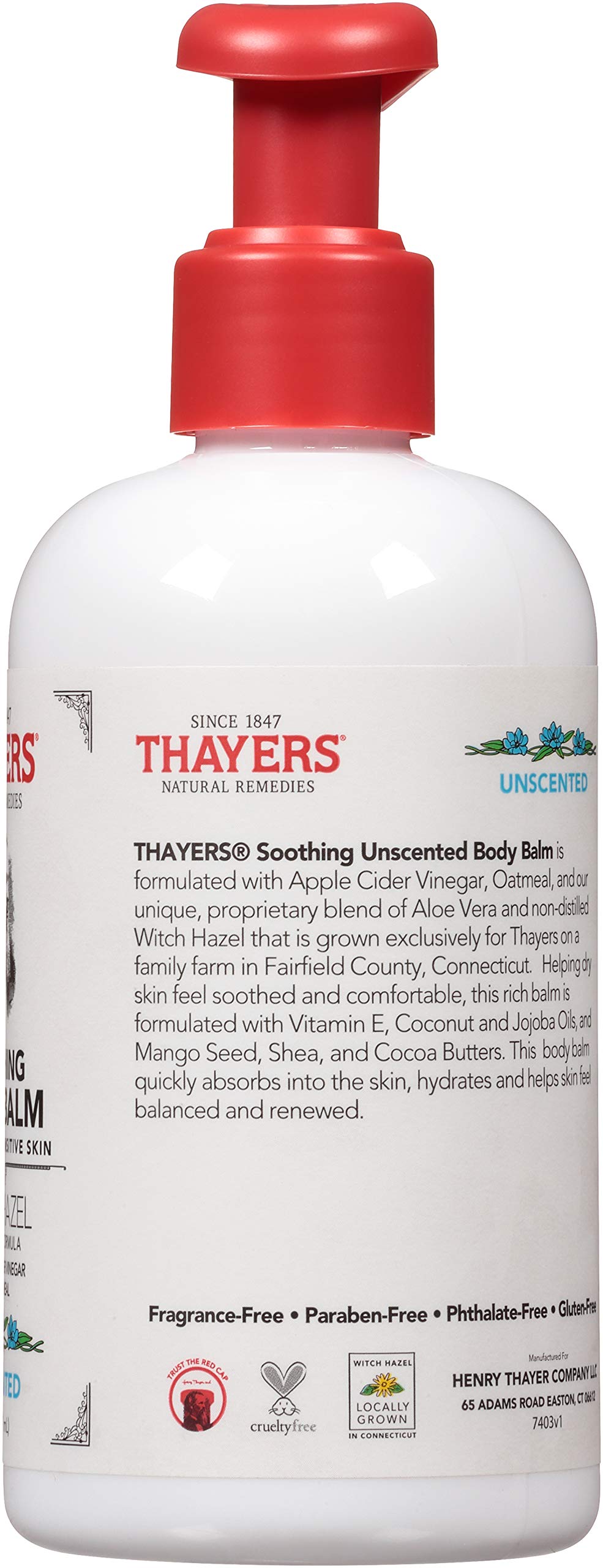 THAYERS Unscented Soothing Body Balm - Hydrating Moisturizing Lotion for Dry Skin, 8 Oz | Perfect for Daily Skincare Routine & Post-Shave Relief