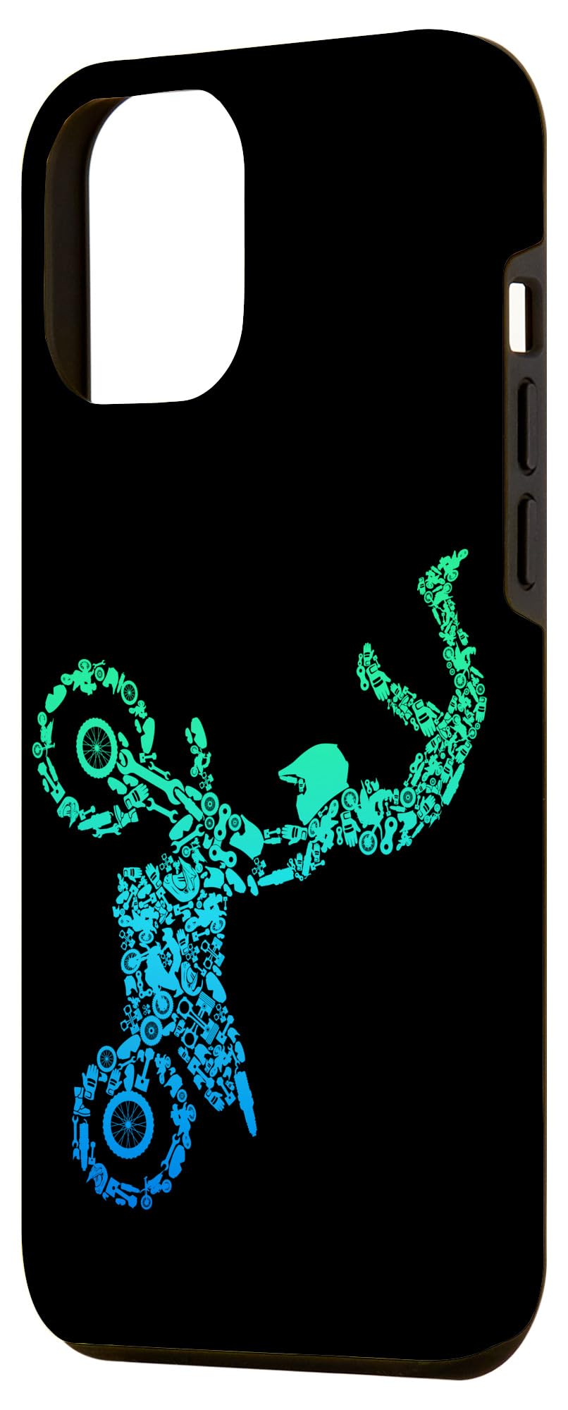 iPhone 12 Pro Max Case - Dirt Bike Rider Motocross Enduro Design - Shockproof Protective Phone Cover for Boys & Men - Perfect for Off-Road Biking, Motorcycle Riding & Outdoor Adventures