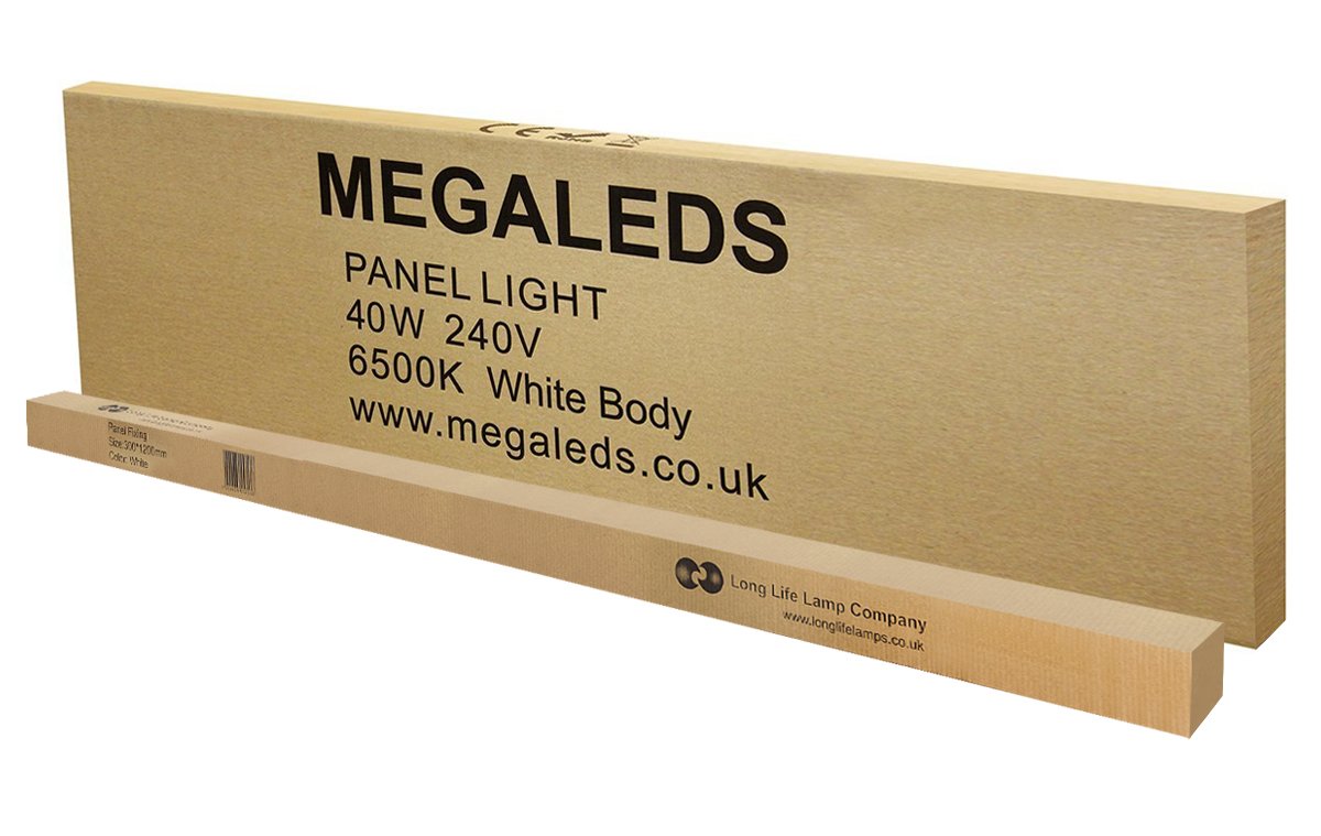 40W Ultra Bright LED Panel Light 1200x300mm Surface Mount, 6500K Daylight White, Energy Saving Office Lighting for Commercial & Home Use