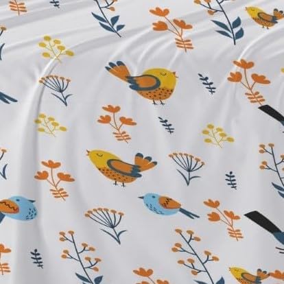 Bird Leaf Printed White