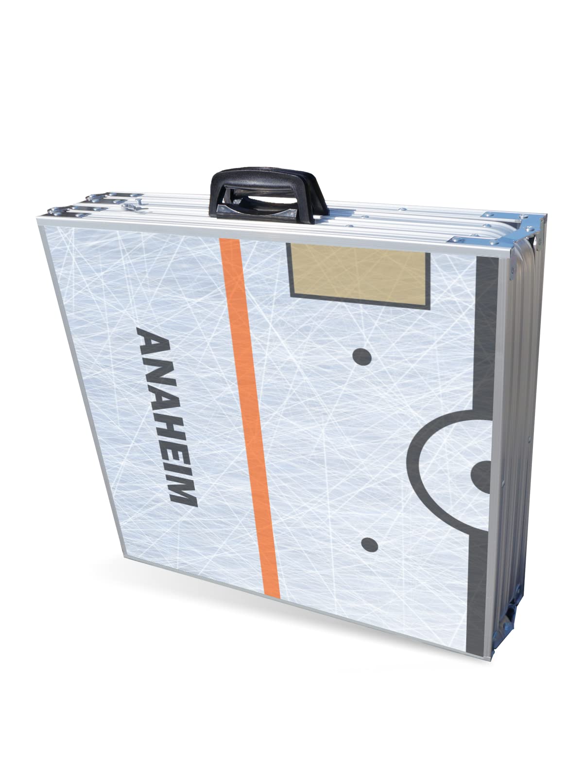 PARTYPONG 8-Foot Folding Portable Beer Pong Table with Optional Cup Holes & LED Lights - Anaheim Hockey Rink Design for Outdoor Parties, Tailgates & College Events (Multiple Models Available)