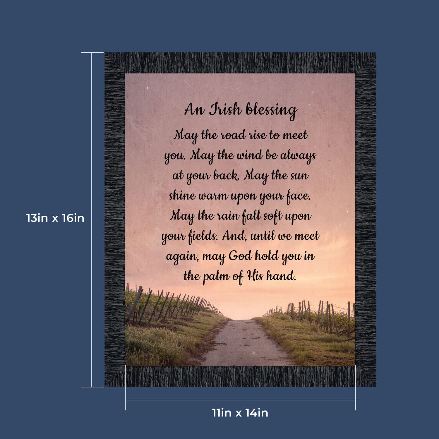 Celtic Irish Blessing Wall Decor - 'May the Road Rise Up to Meet You' - Handcrafted Home Blessing Sign - Unique Irish Gifts for Women & Housewarming Presents - Perfect for New Home Decor, Living Room, Bedroom or Office Wall Art - 2103CH