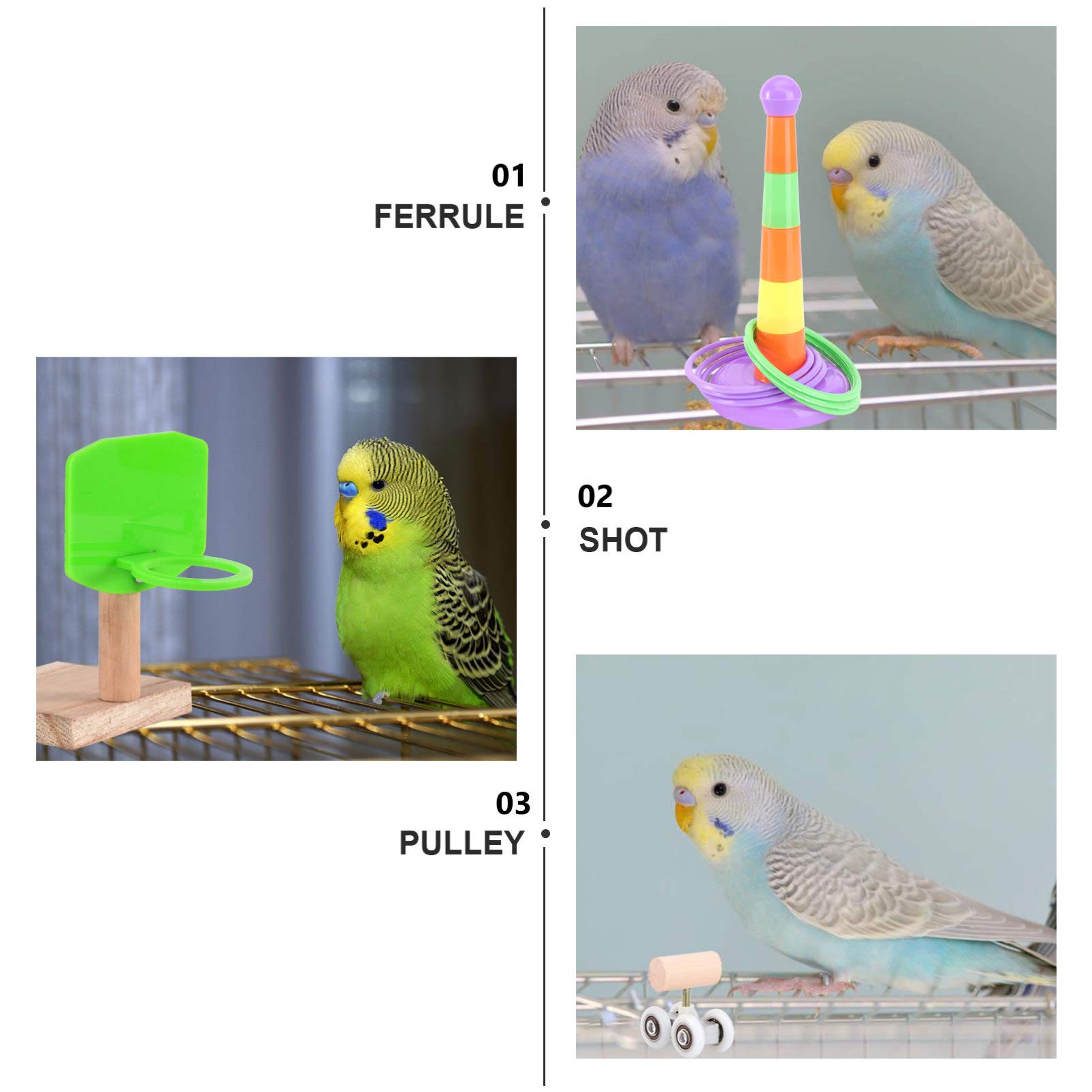 Balacoo Mini Basketball Hoop Toy for Parrots - Interactive Bird Training Toy for African Grey, Cockatoo & Conures - Fun Roller & Shopping Cart Play for Bird Intelligence & Exercise - Perfect for Cage Enrichment & Playtime Activities