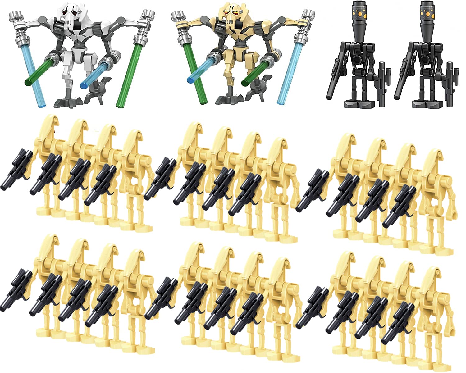 28 Pcs Star Wars Clone Trooper Building Blocks Toy Set with Battle Droids & Weapons - Perfect for Kids' Birthday Gifts & Role-Playing Battles