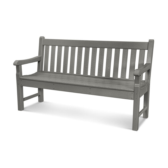 POLYWOOD Rockford 60-Inch All-Weather Outdoor Bench - Durable Recycled Plastic Furniture for Patio, Garden, and Backyard (Perfect for Poolside, Deck, or Porch Seating)