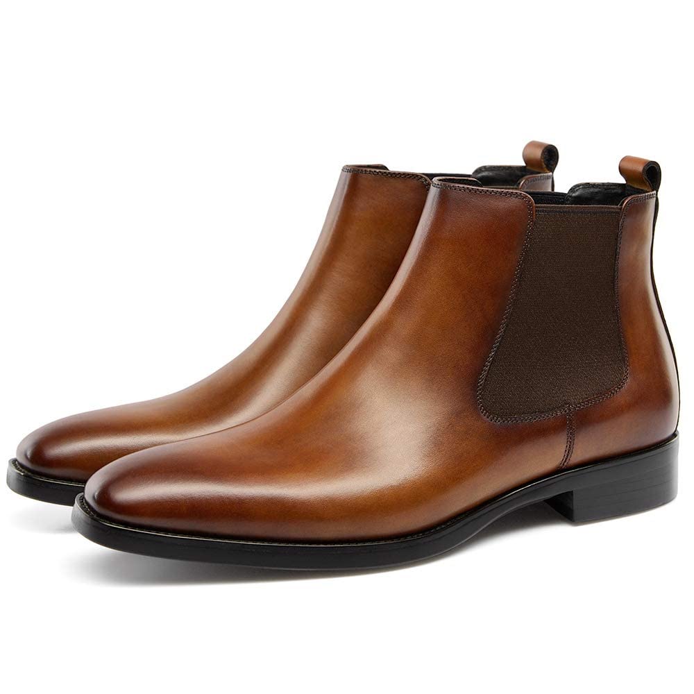 GIFENNSE Men's Chelsea Boots - Genuine Leather Dress Boots for Men | Comfortable & Stylish for Office, Casual & Formal Occasions