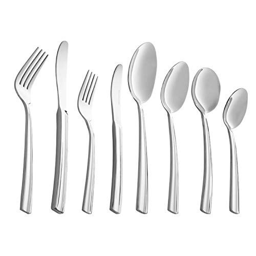 Belleek Occasions 72-Piece Stainless Steel Flatware Set - 18/10 Polished Cutlery Set with Wooden Organizer - Dishwasher Safe Silverware for Dining, Wedding, and Holiday Entertaining