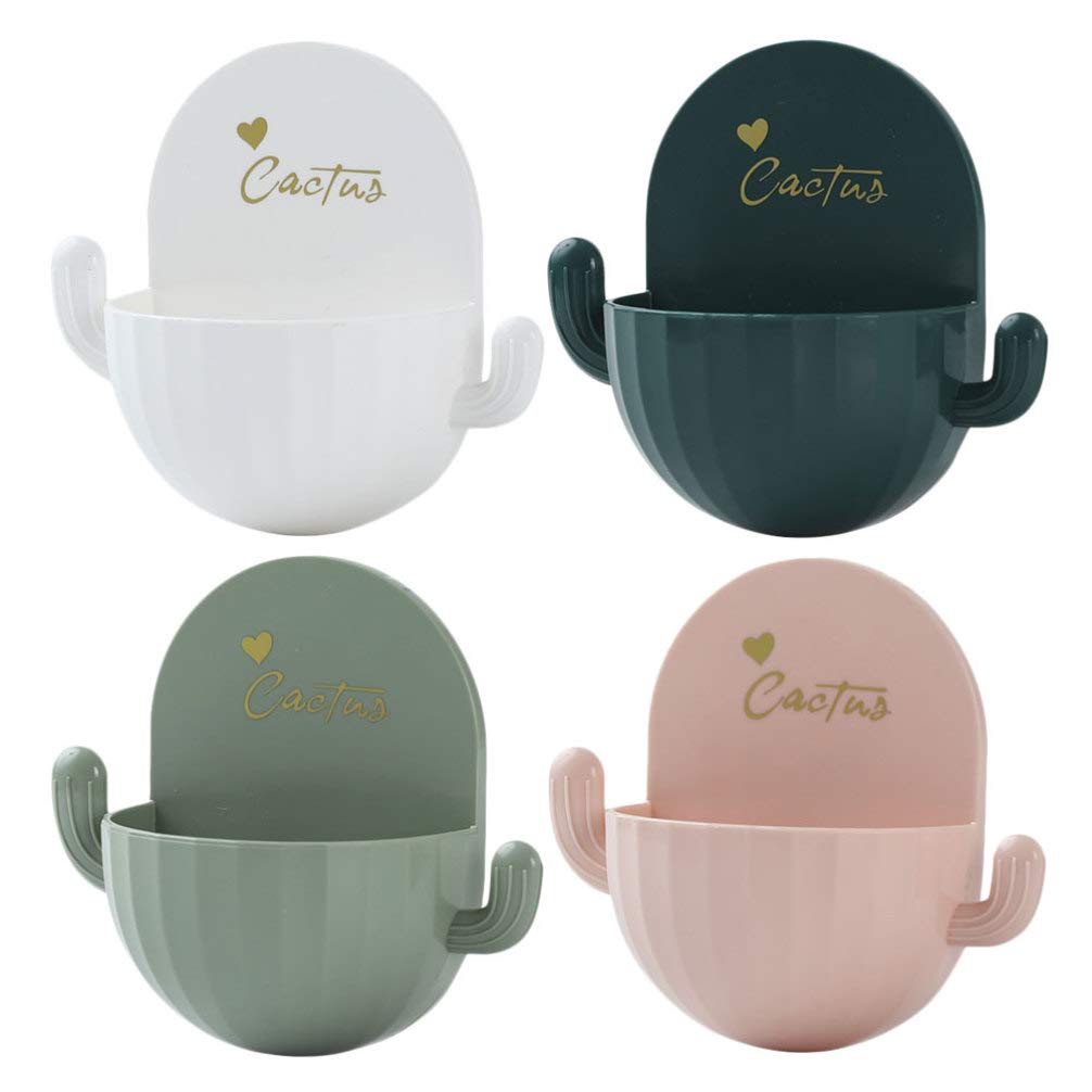 Hemoton 4-Piece Bathroom Soap Holder Set - Hanging Shower Soap Dish, Kitchen Sponge Holder & Sink Soap Tray - Cartoon Design for Bathroom, Kitchen & Shower Organization