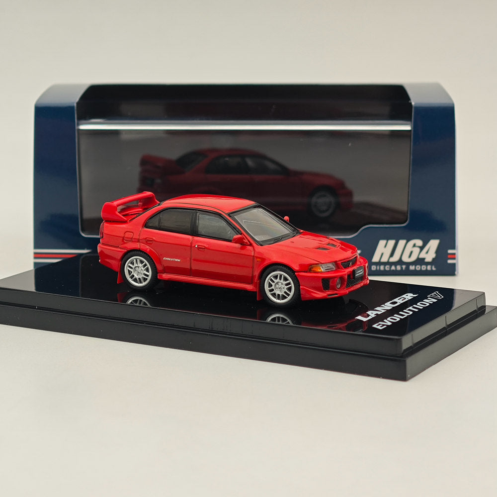 1/64 Scale Mitsubishi Lancer GSR Evolution V (CP9A) 1998 Diecast Model Car - Hobby Japan HJ642032AR Red - Perfect for Collectors, Racing Enthusiasts & Display Cases