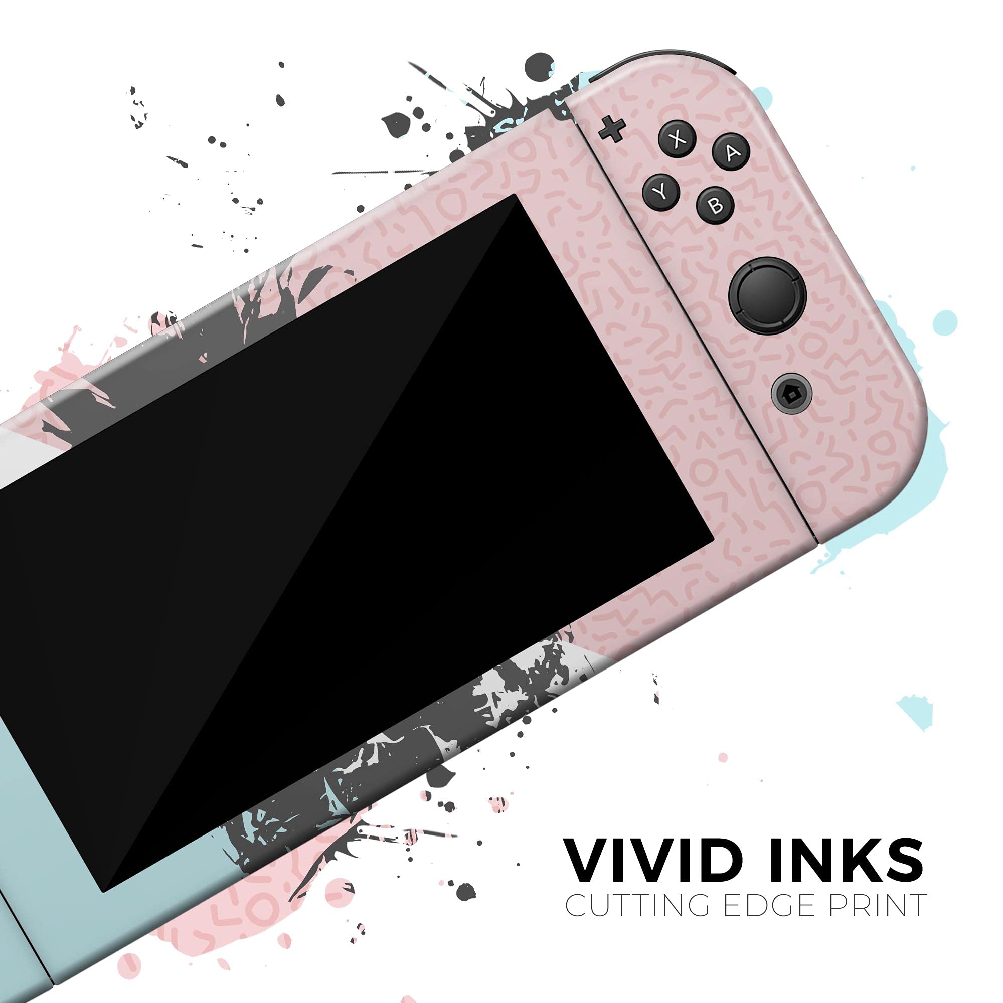 Nintendo Switch Console Skin Decal - Coral Mint Summer Pineapple Design, Scratch-Resistant Removable Vinyl Wrap Cover - Perfect for Gaming Protection & Customization