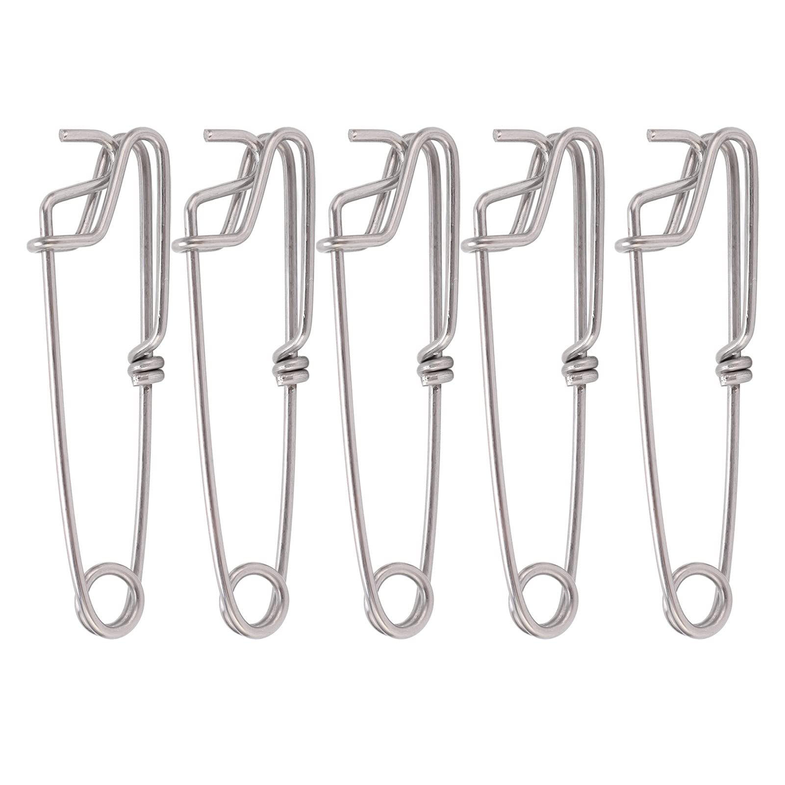 5-Pack Durable Stainless Steel Longline Fishing Clips (2.6x100mm) - Heavy Duty Saltwater Fishing Gear for Tuna, Swordfish & Deep Sea Fishing - Perfect for Boat, Pier & Offshore Angling Accessories