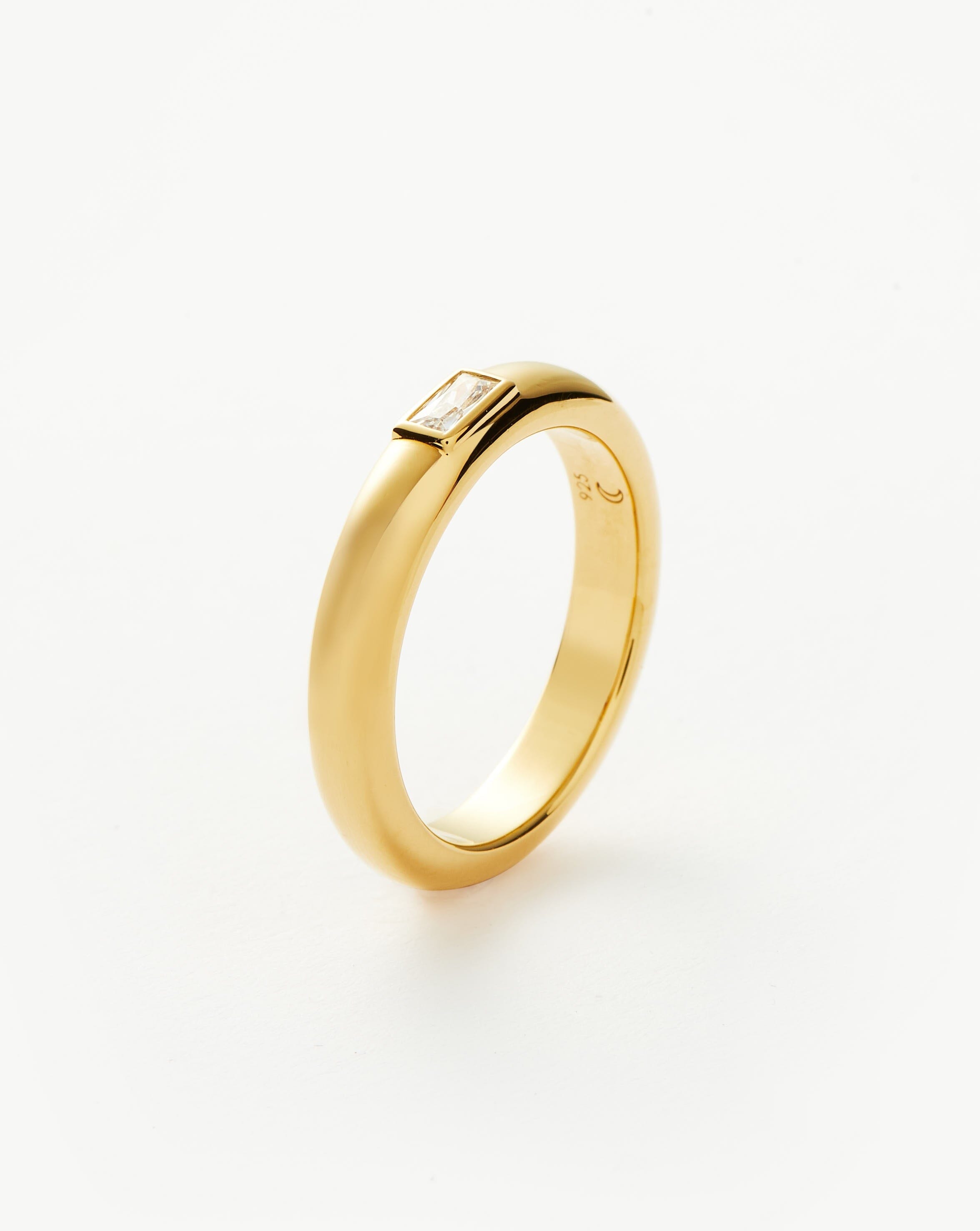 18K Gold Vermeil Stackable Stone Band Ring with Cubic Zirconia - Elegant Stacking Ring for Women, Perfect for Everyday Wear, Gifts & Layering Jewelry