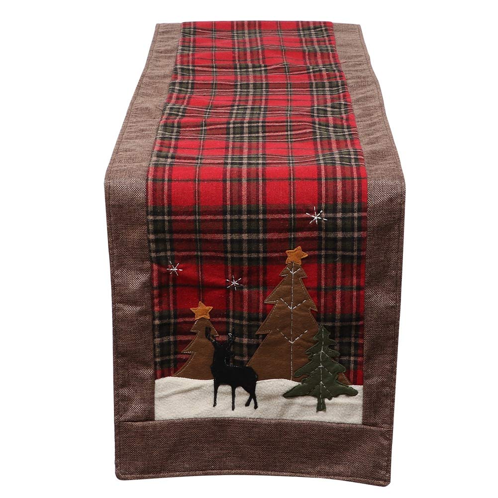 Festive Christmas Tablecloth Cover - Soft, Foldable Grid Dining Table Runner for Restaurants, Home & Party Decor (01 02 015) | Perfect for Holiday Gatherings, Family Dinners & Christmas Celebrations