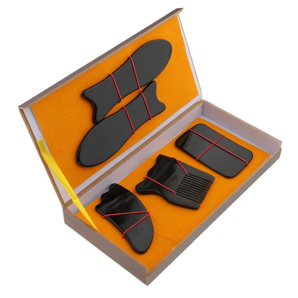 5-Piece Gua Sha Body Scraper Set for Shoulder, Hand & Leg Massage - Relieve Muscle Tension & Improve Circulation - Perfect for Home Spa, Post-Workout Recovery & Self-Care Routine