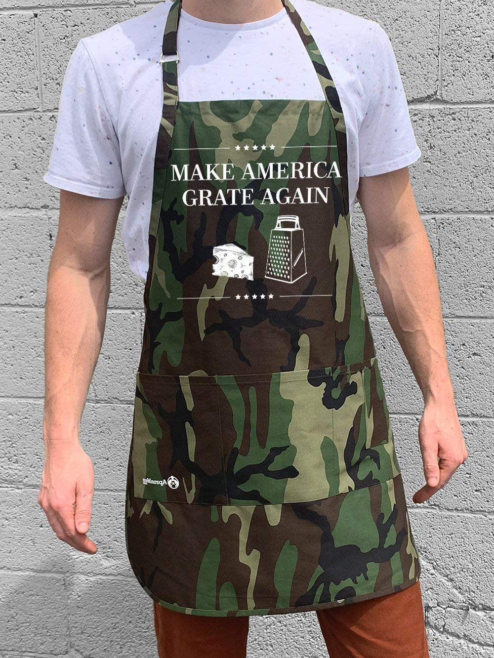 Make America Grate Again Apron - Funny BBQ Grilling Apron for Men & Women - Perfect for Cooking, Grilling, Baking and Kitchen Gifts