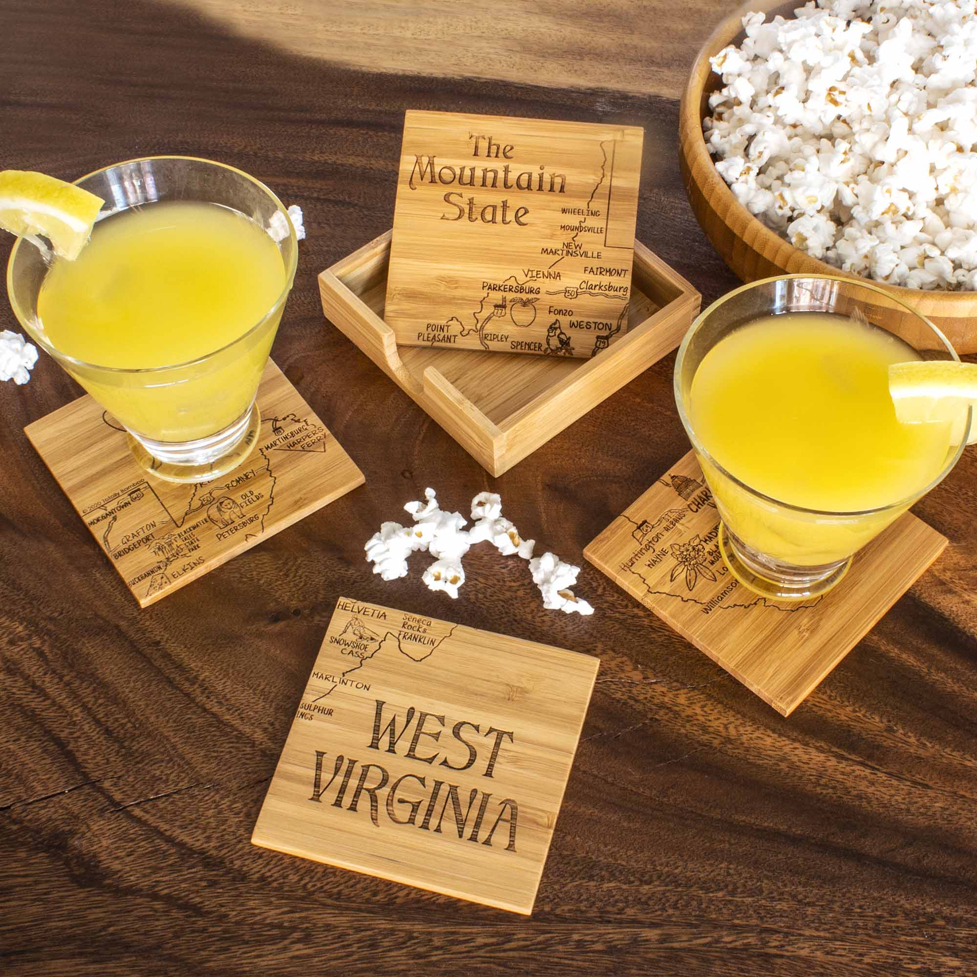 4 Piece West Virginia Puzzle Coaster Set with Storage Case - Perfect for Home, Office, and Gifts for Puzzle Lovers