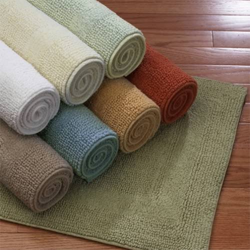 Premium Cotton Bath Rug - Soft, Absorbent & Non-Slip - Brick Red - Perfect for Bathroom, Shower & Spa Use