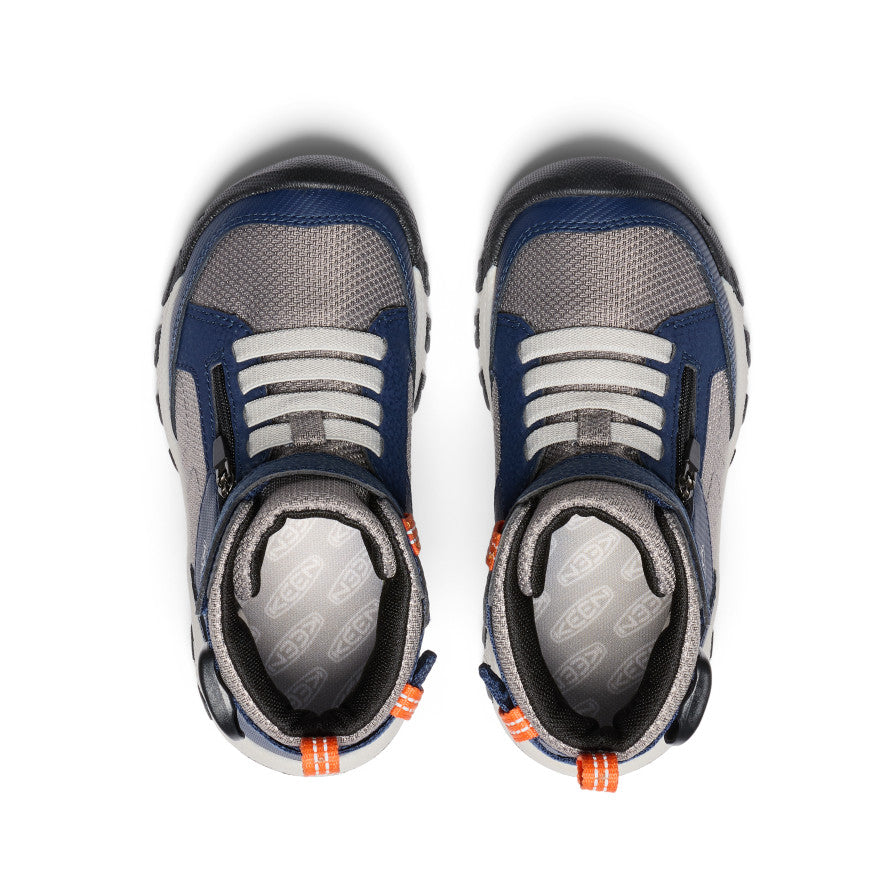 Little Kids' Targhee Boundless Hiking Boots - Waterproof & Durable Outdoor Shoes for Boys & Girls | Navy/Steel Grey | Perfect for Hiking, Camping & Outdoor Adventures