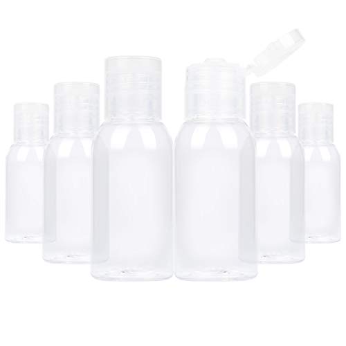 TrendBox 6 Pack 1 oz (30 ml) Plastic Empty Bottles with Flip Cap - Refillable Travel Containers for Shampoo, Lotion, Body Wash & Cream | Perfect for Toiletry Kits, DIY Beauty Products & On-The-Go Essentials
