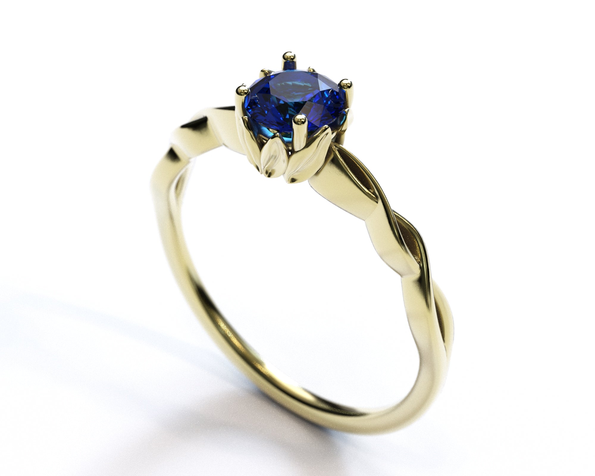 White Gold Floral Sapphire Engagement Ring for Women - Elegant Wedding & Proposal Jewelry Gift for Her