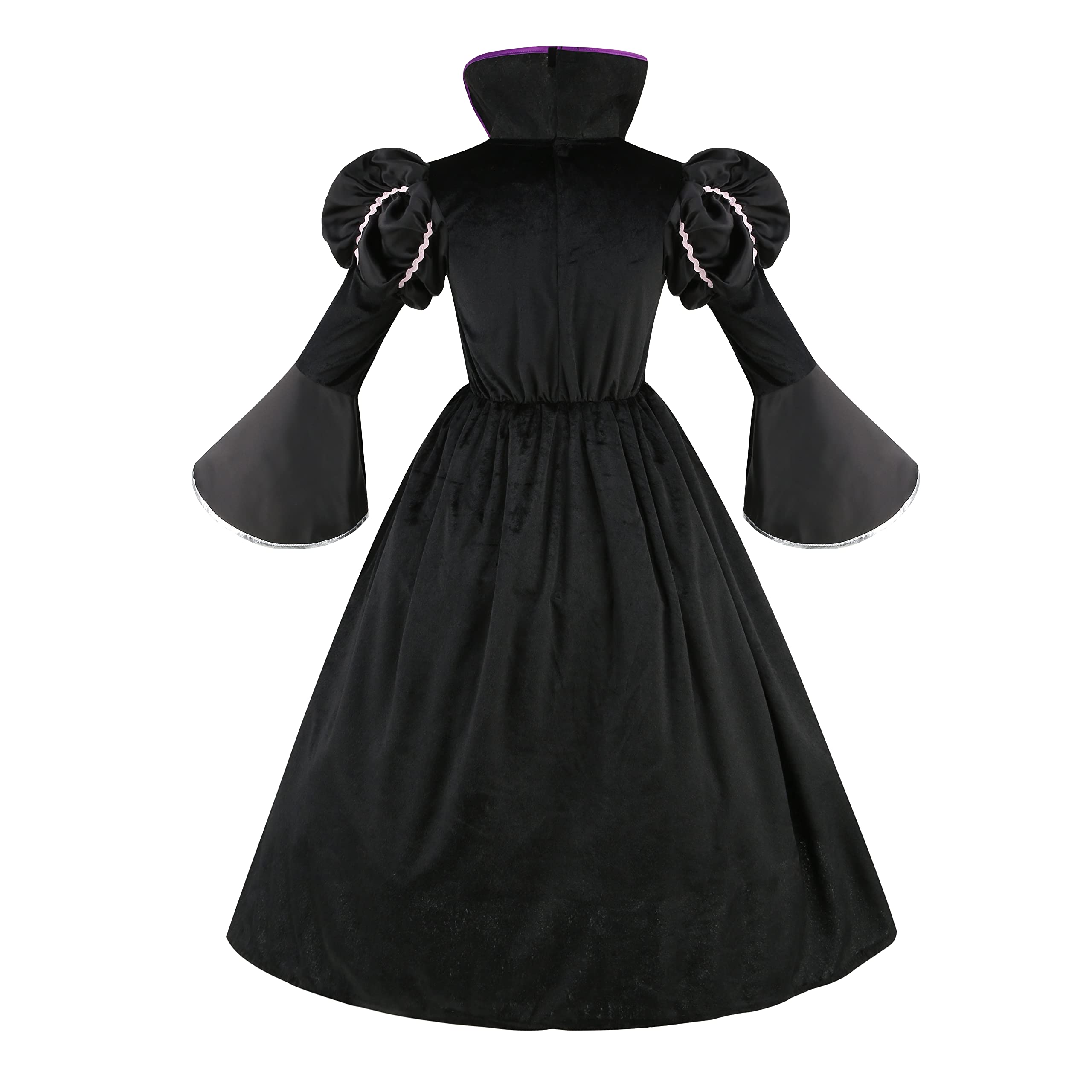 Yolsun Purple Witch Costume for Girls - Bubble Sleeve Halloween Dress for Kids | Perfect for Trick-or-Treating, Costume Parties & Spooky Photo Shoots
