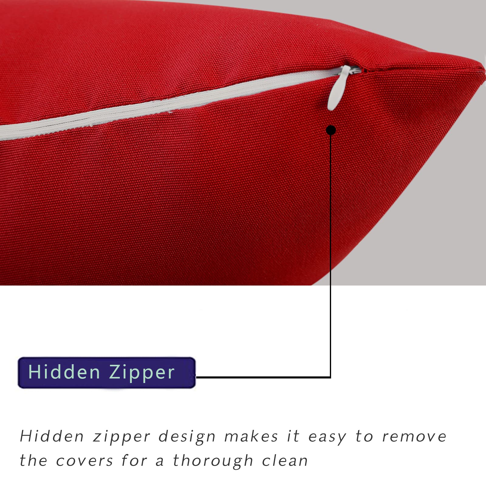 Waterproof Outdoor Lumbar Pillows Set of 2 (12x20 inch) with Inserts - Durable Patio Cushions for Garden, Poolside & Deck Furniture - Perfect for Outdoor Living Spaces & Backyard Decor