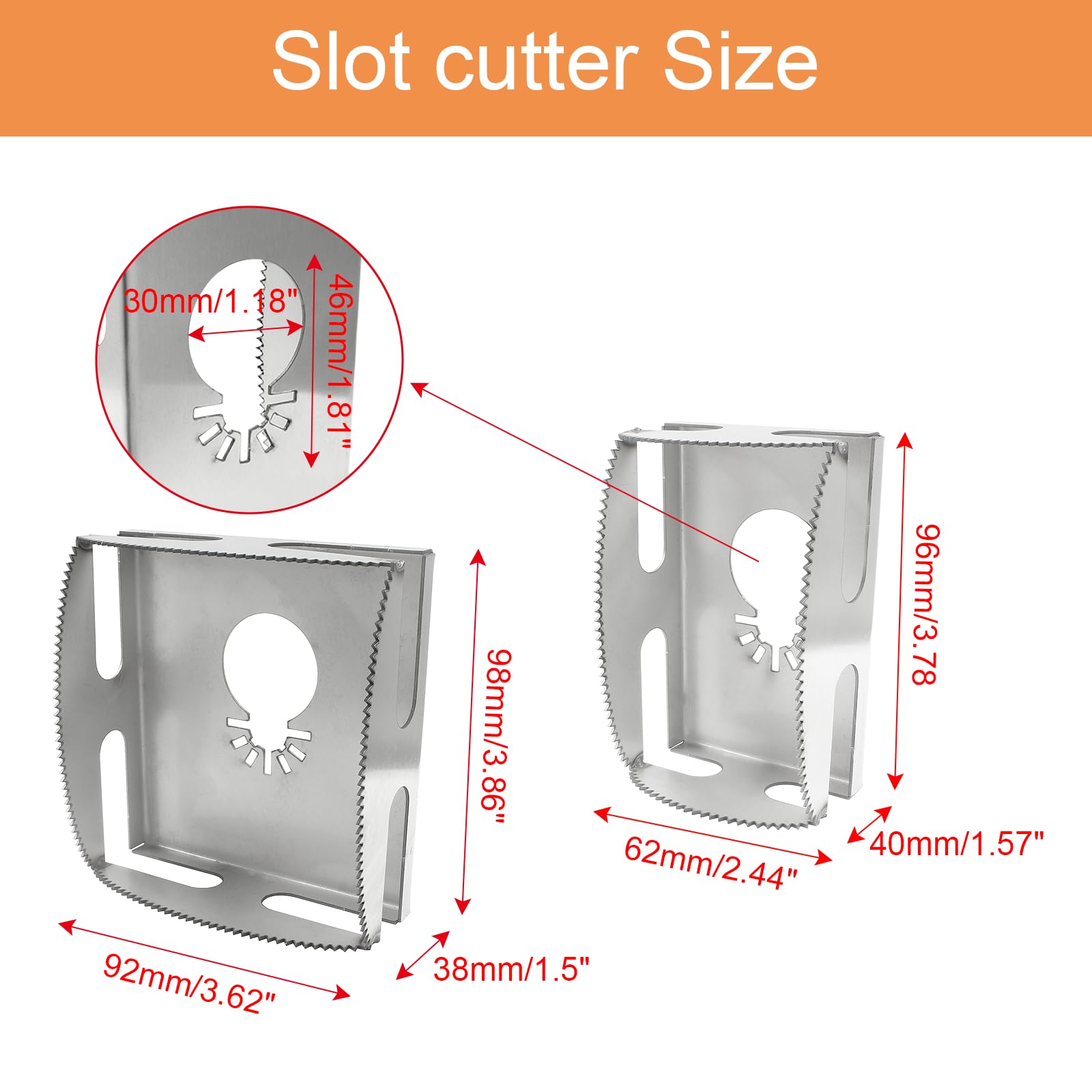Biaungdo 2-Piece Stainless Steel Square Slot Cutter - Oscillating Multi-Tool for Drywall, Plastic, Metal & Wood - Perfect for Electrical Box Cutouts & DIY Projects (Silver) - Ideal for Home Renovation, Carpentry & Electrical Installations