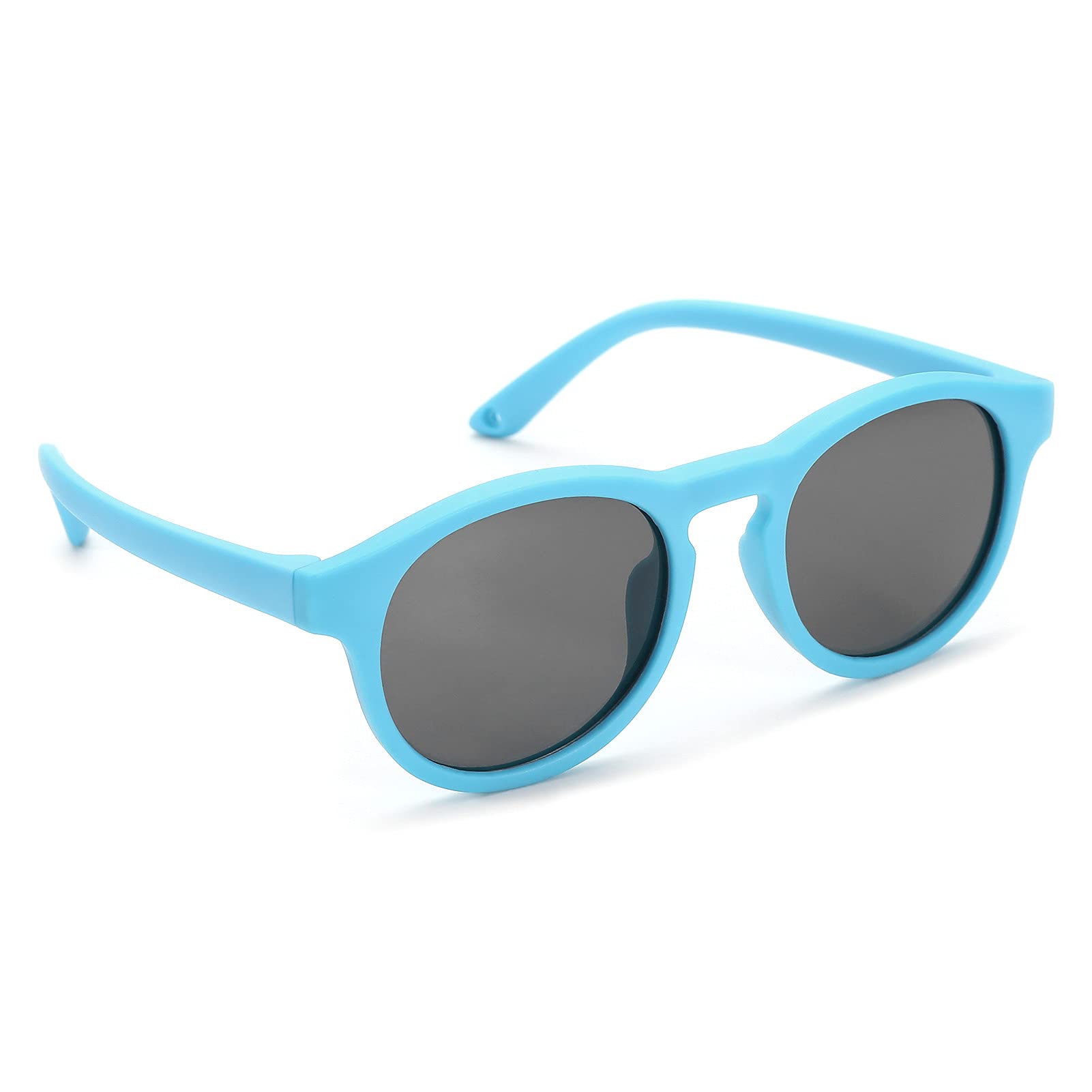 COASION Baby Sunglasses for 0-2 Years - Flexible Round UV400 Polarized Infant Shades with Adjustable Strap | Perfect for Beach, Outdoor Play & Car Rides