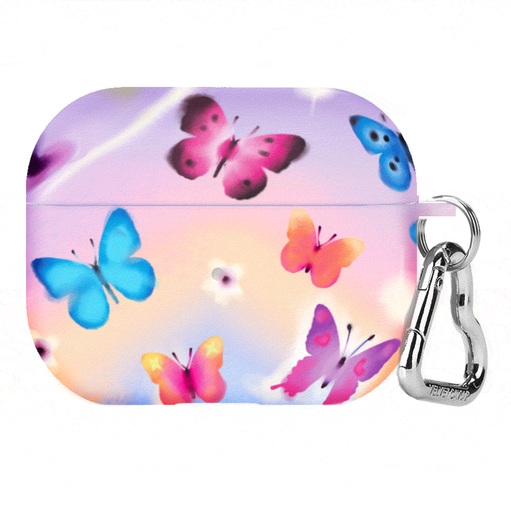 Aura Butterfly AirPod Case - Stylish Protective Cover for Apple AirPods 1/2/3 & Pro - Cute Floral Design for Girls & Women - Perfect Gift for Music Lovers & Fashion Accessory