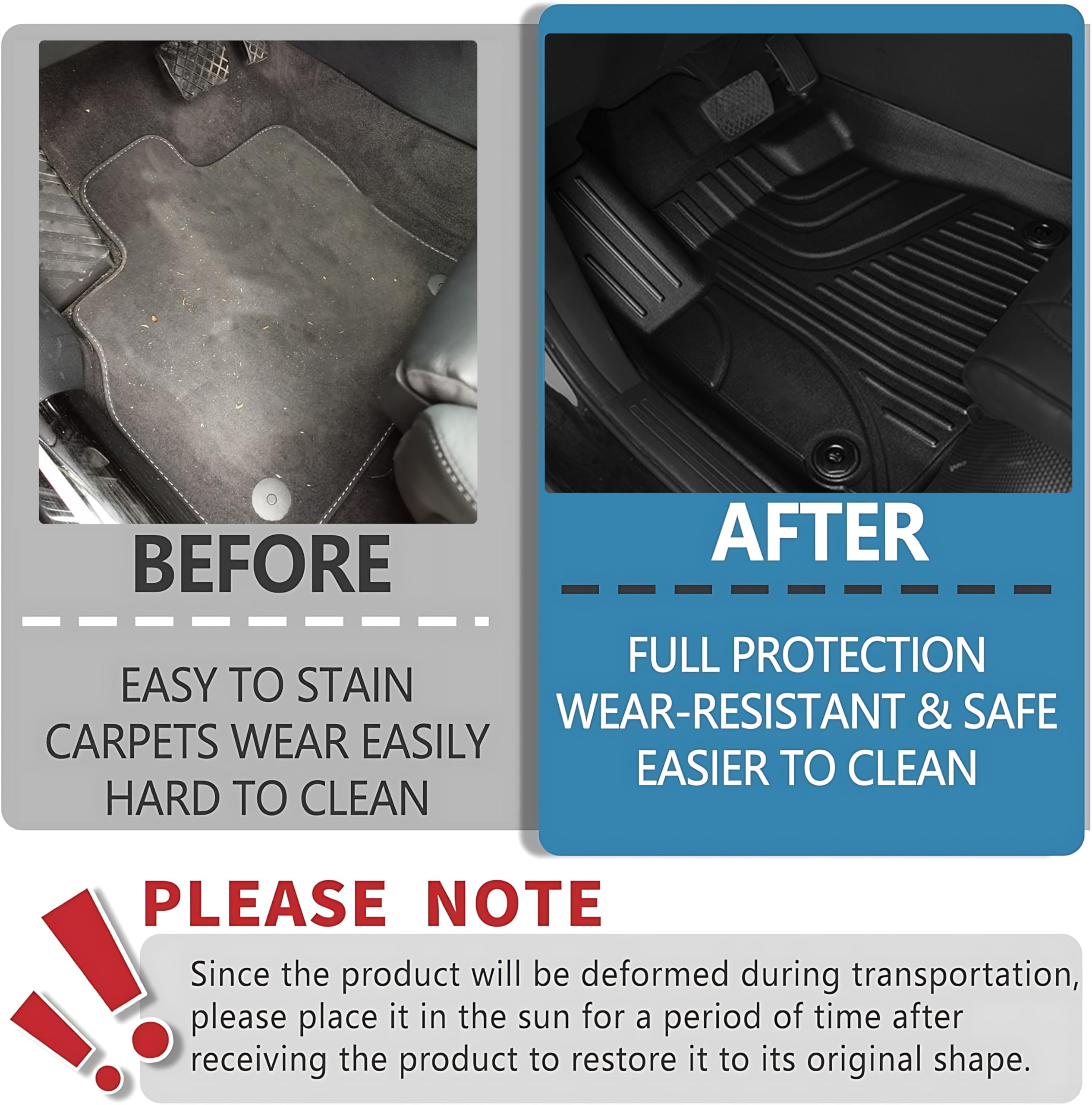 2023-2025 Honda HR-V Custom Fit TPE All-Weather Floor Mats - Full Set for Sport/LX/EX-L Models - Front & Rear Row Car Floor Liners - Perfect for Winter Snow, Rain Protection and Daily Commuting