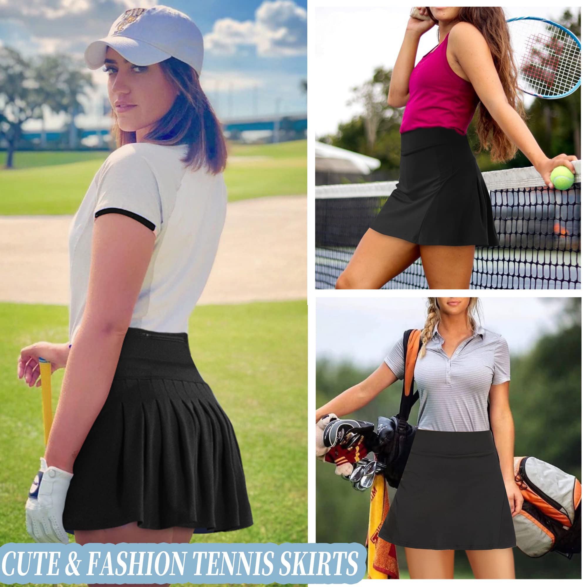 Betaven Women's High Waisted Pleated Tennis Skirt with Built-in Shorts & Pockets - Athletic Running Skort for Golf, Tennis & Workout - Perfect for Sports, Gym & Casual Wear
