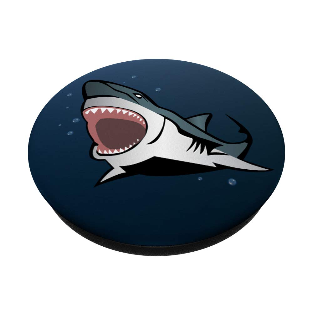 Shark Graphic PopSockets PopGrip: Swappable Phone Stand & Grip for Phones & Tablets, Ocean Cool Design for Everyday Use & Travel